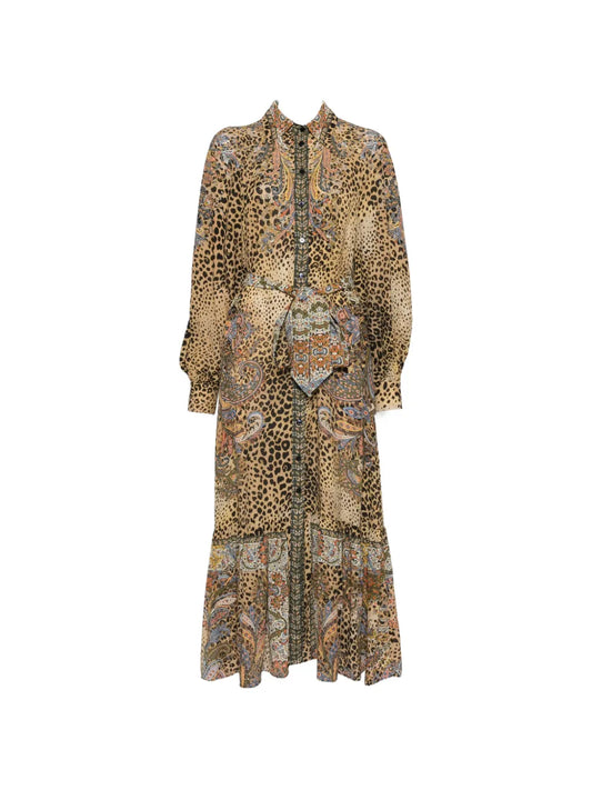 Etro Paisley Animal Print Midi Dress