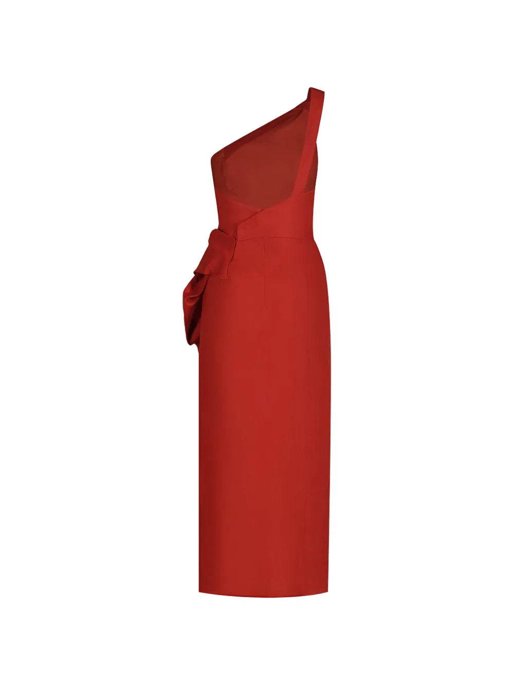 Johanna Ortiz Salsero One Shoulder Ruffled Midi Dress