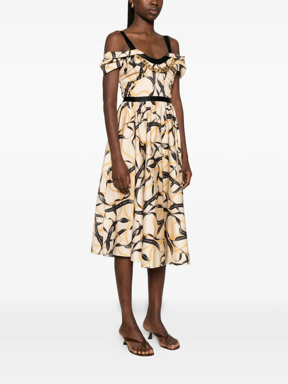 Elisabetta Franchi Ruffled Midi Dress