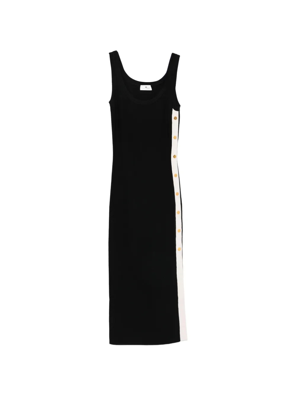 Elisabetta Franchi Button Detail Sleeveless Midi Dress
