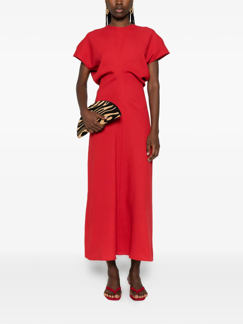 Toteme Slouch Waist Short Sleeve Midi Dress
