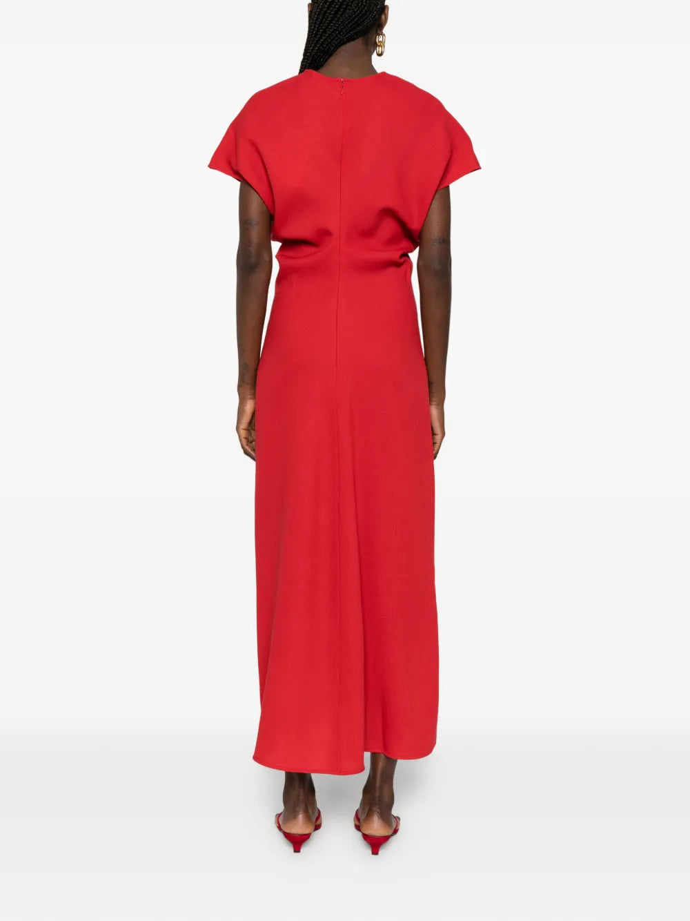 Toteme Slouch Waist Short Sleeve Midi Dress