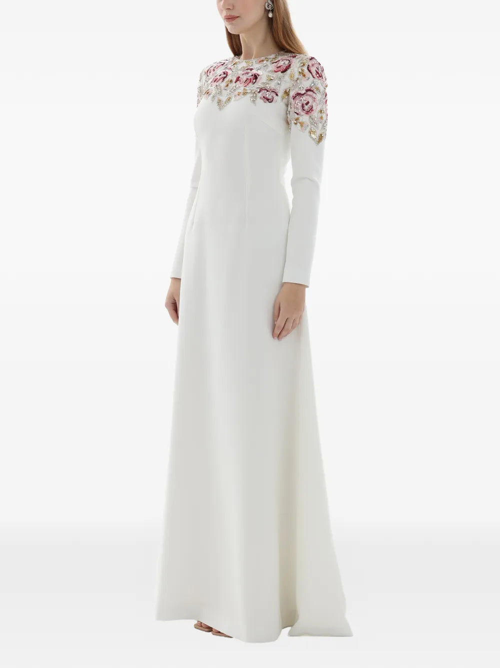 Dina Melwani Long Sleeves Maxi Dress