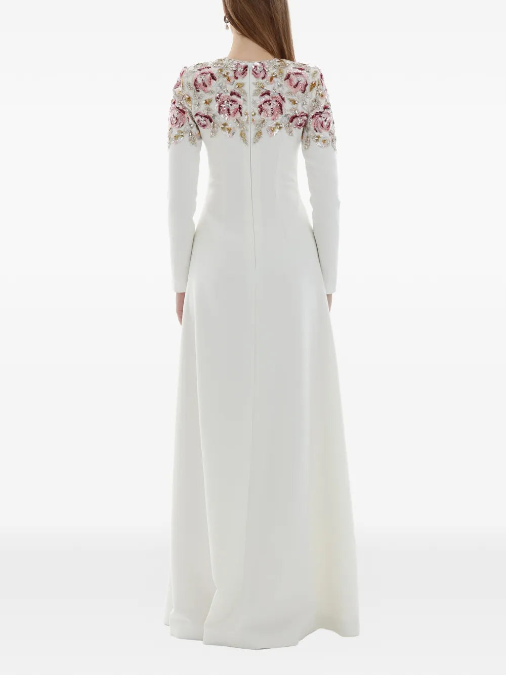 Dina Melwani Long Sleeves Maxi Dress
