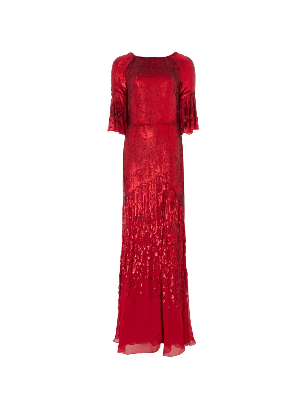 Temperley London Celestial Sequin Embellished Flared Sleeve Maxi Dress