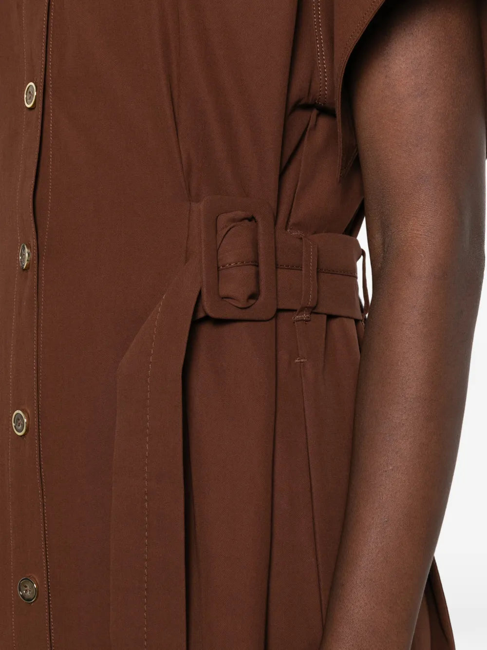 Pinko Belted Buttoned Midi Shirt Dress