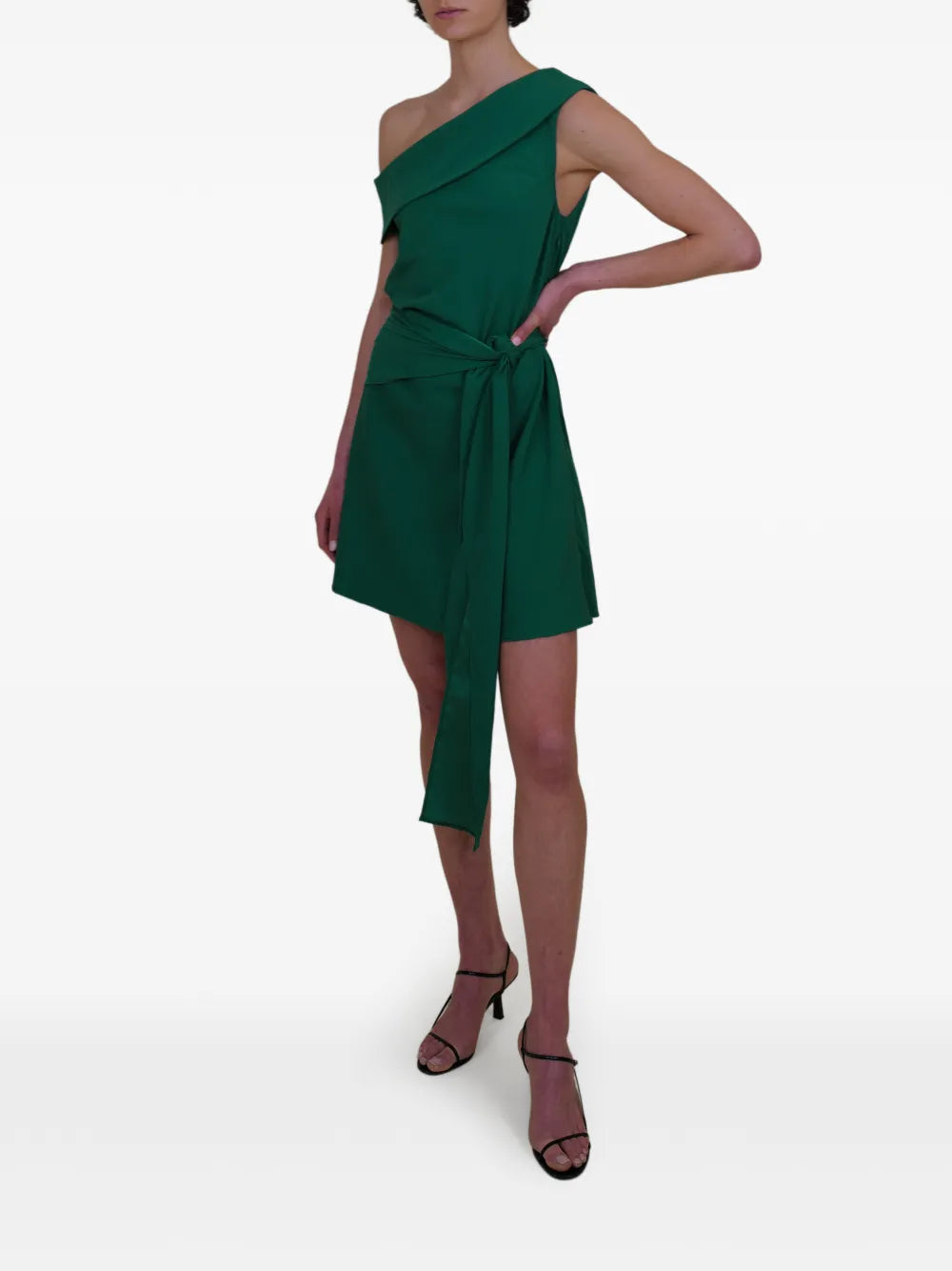 Azeeza Kavari One Shoulder Tie Mini Dress
