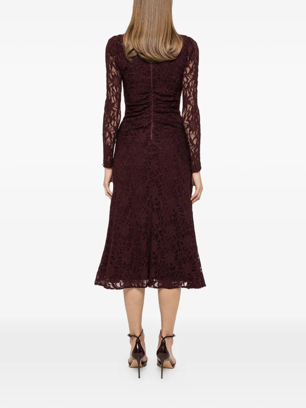 Nissa Floral Applique Lace Dress