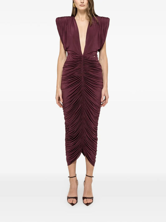 Nissa Ruched Midi Dress