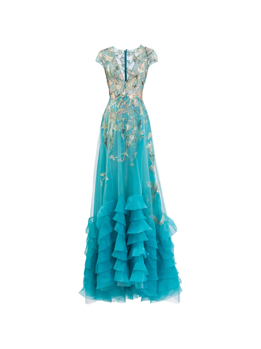 Saiid Kobeisy Ruffled Floral Maxi Dress