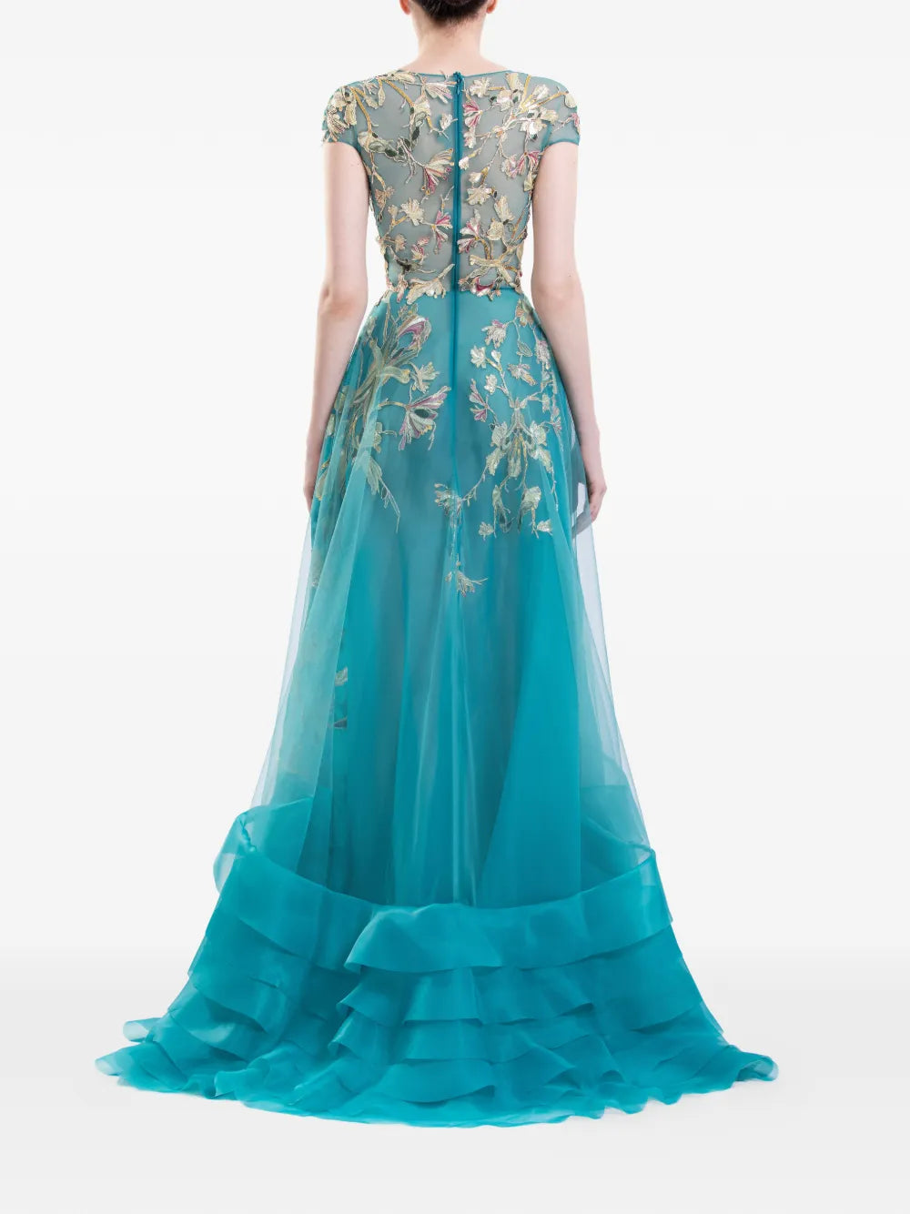 Saiid Kobeisy Ruffled Floral Maxi Dress