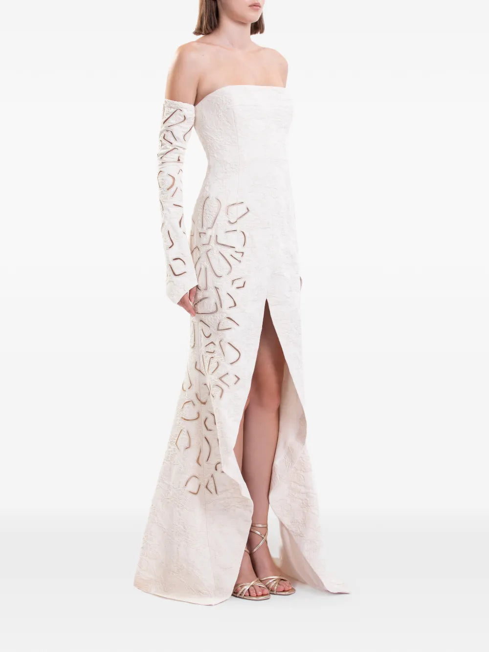 Saiid Kobeisy Detachable Sleeves Maxi Dress