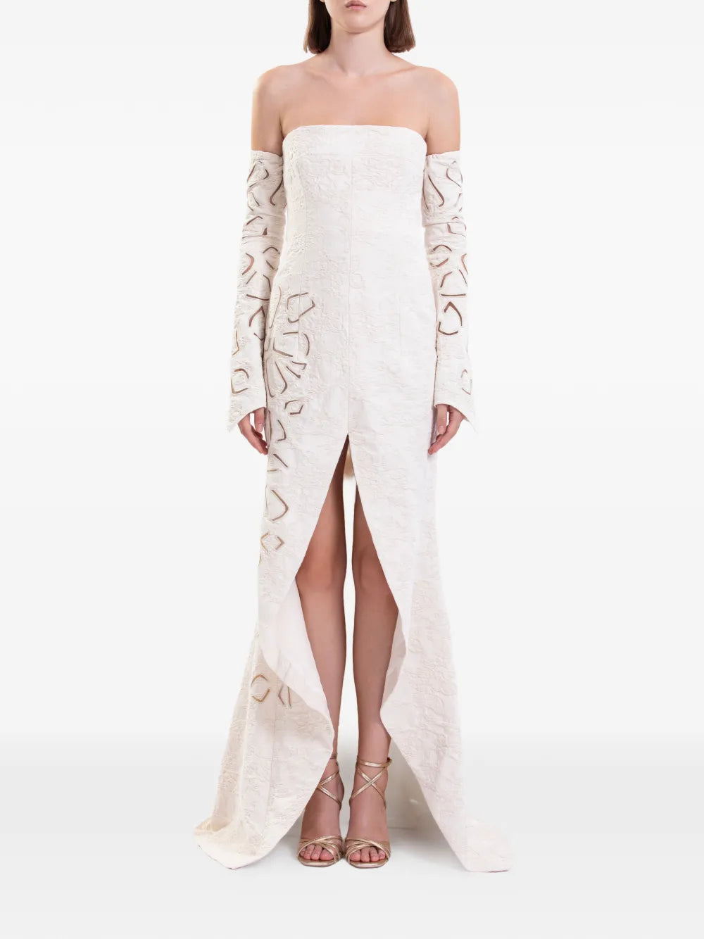Saiid Kobeisy Detachable Sleeves Maxi Dress