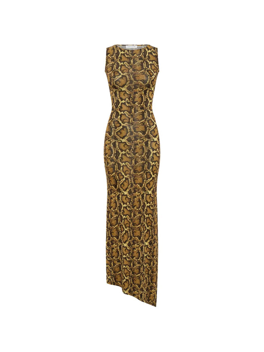 Marine Serre Python Print Asymmetrical Dress