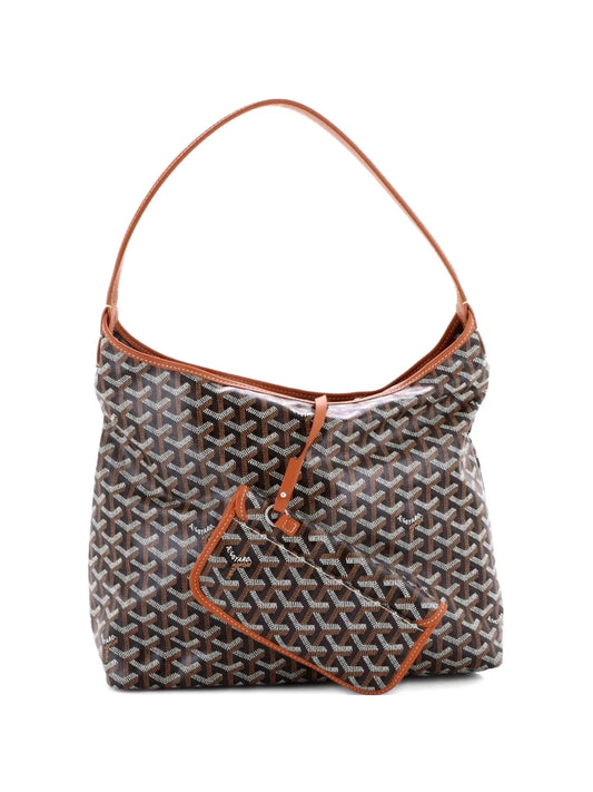 Goyard Pre Owned Boheme Coated Canvas Hobo Bag