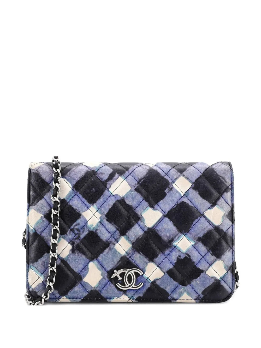 Chanel Pre Owned Airlines Wallet On Chain Quilted Printed Leather Shoulder Bag