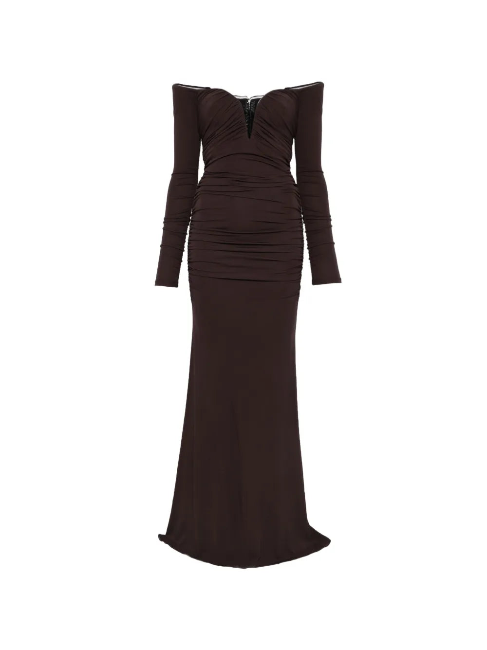 Elisabetta Franchi Off The Shoulder Gathered Maxi Dress