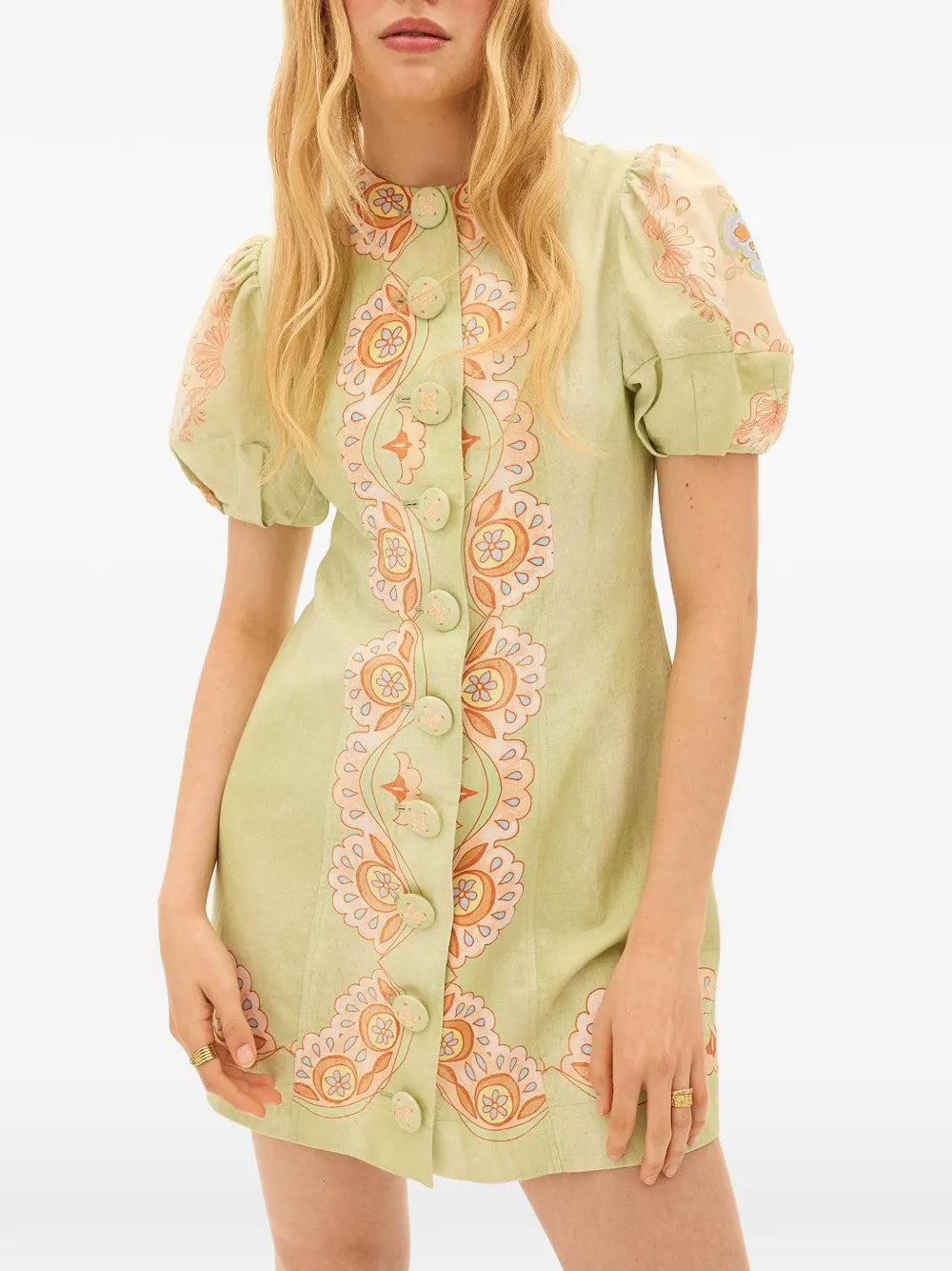 Kate Ford Matthiola Pannelled Button Mini Dress