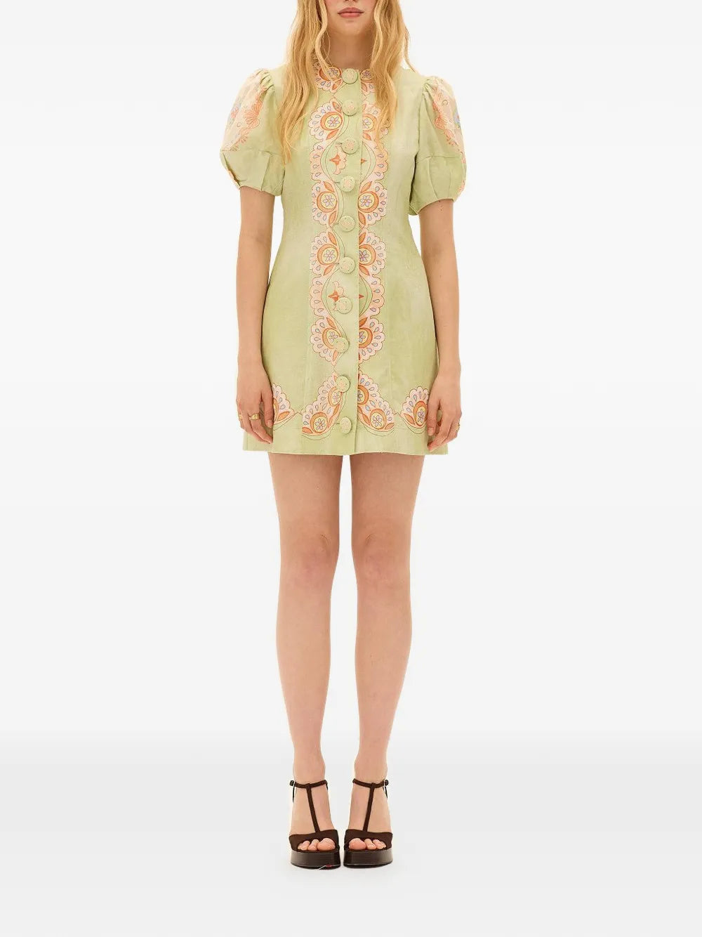Kate Ford Matthiola Pannelled Button Mini Dress