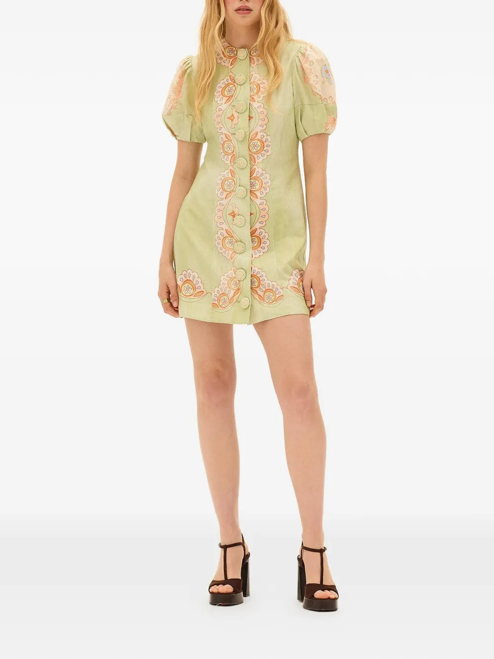 Kate Ford Matthiola Pannelled Button Mini Dress