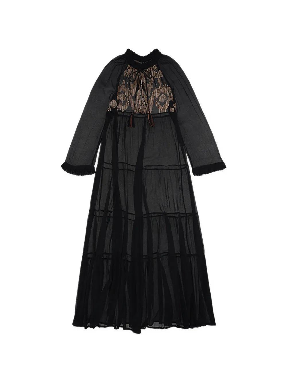 Fortela Arsia Embroidered Silk Maxi Dress
