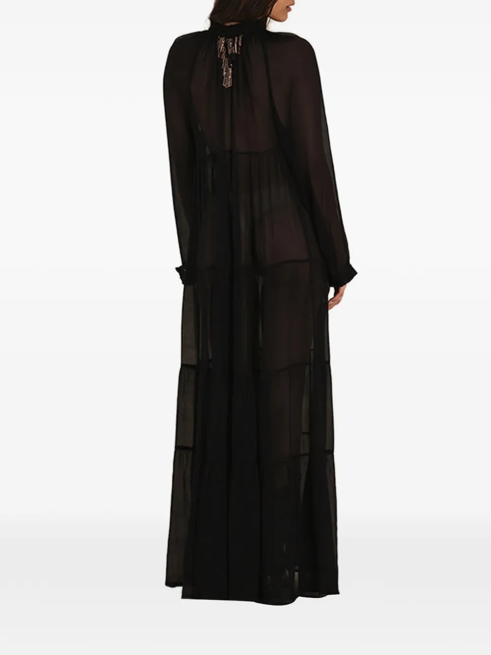 Fortela Arsia Embroidered Silk Maxi Dress