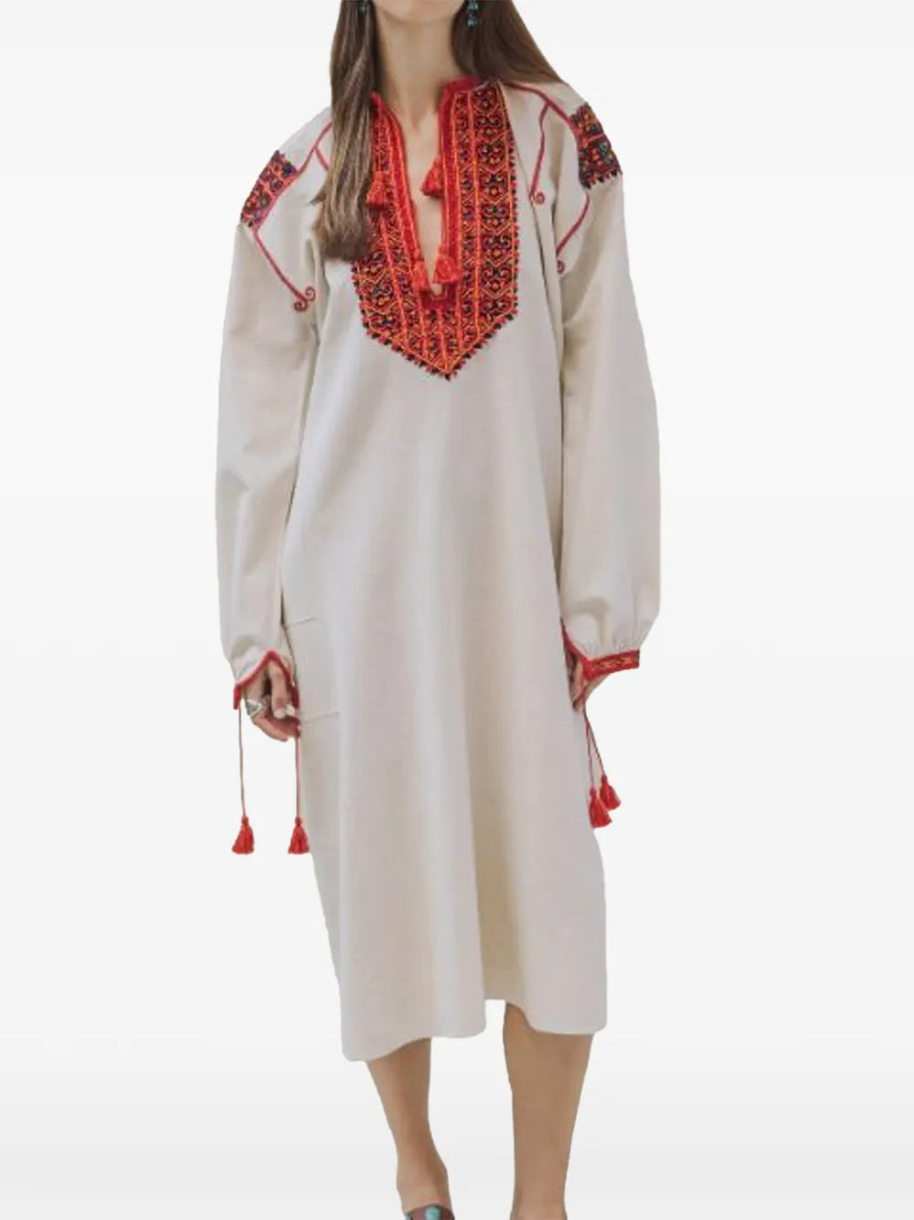 Fortela Afra Embroidered Midi Dress