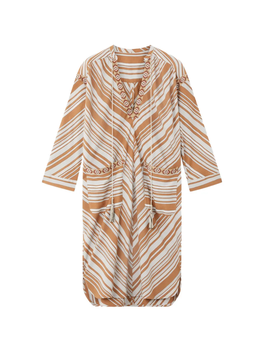 Fortela Afsar Geometric Stripe Midi Dress