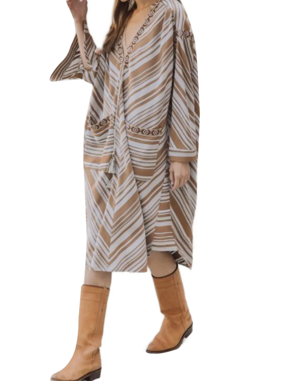 Fortela Afsar Geometric Stripe Midi Dress