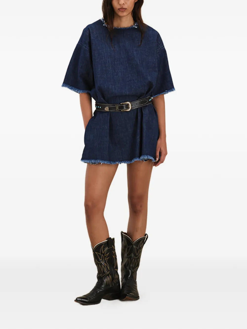 Fortela Fringed Detail T Shirt Mini Dress