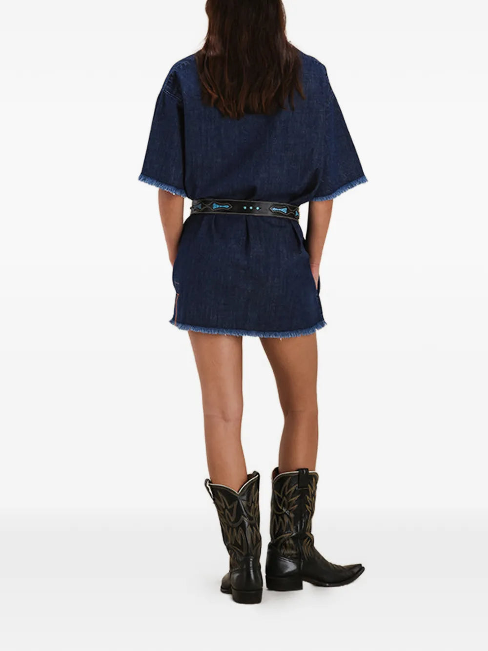 Fortela Fringed Detail T Shirt Mini Dress