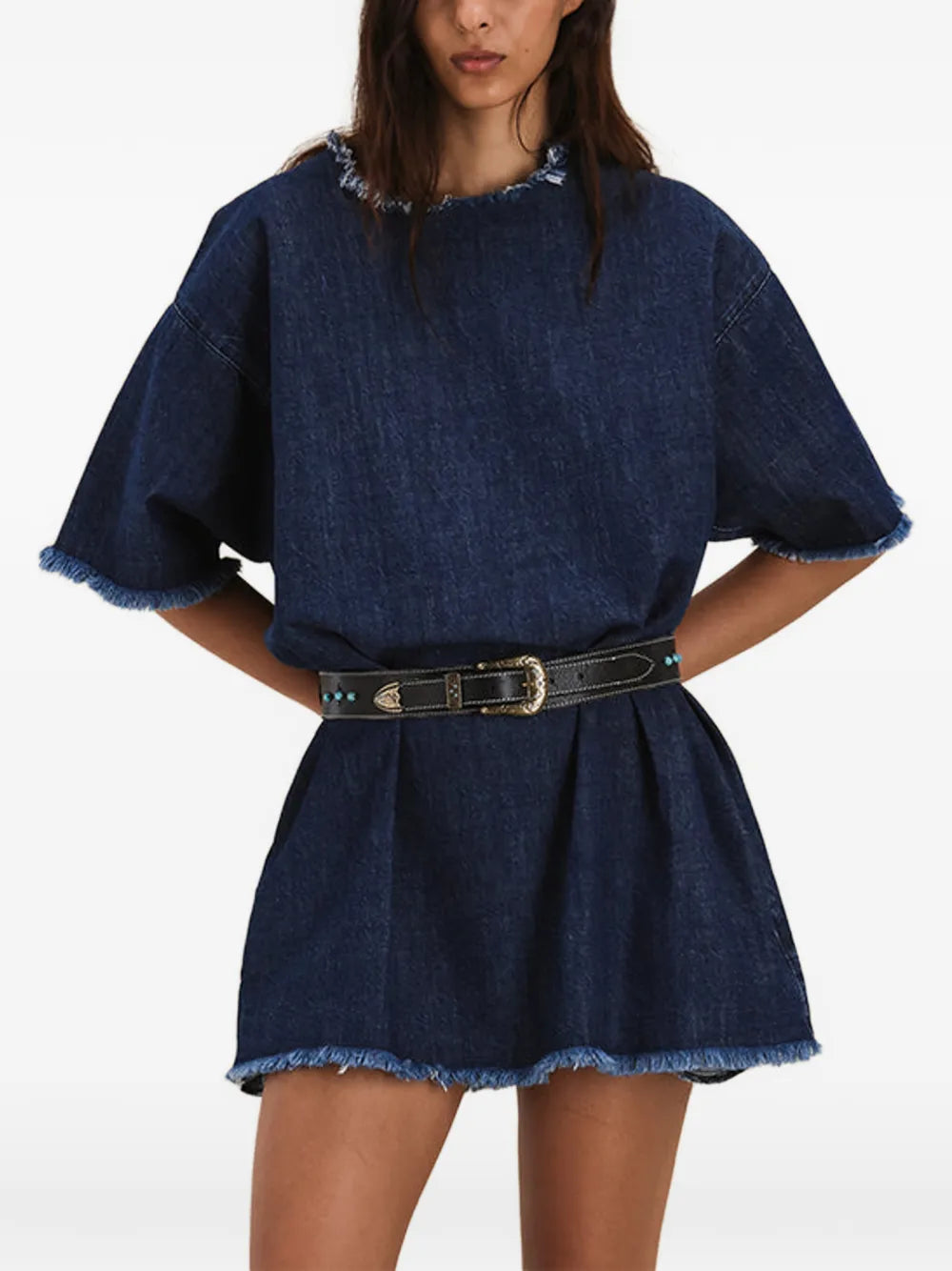 Fortela Fringed Detail T Shirt Mini Dress
