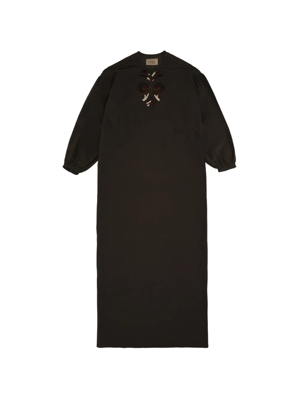 Fortela Allegral Embroidered V Neck Dress