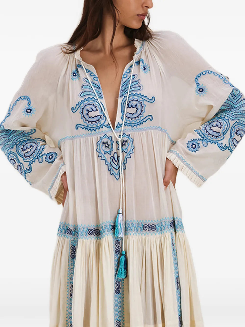 Fortela Embroidery Tassel Dress
