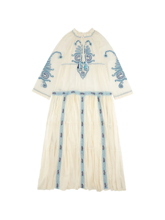 Fortela Embroidery Tassel Dress