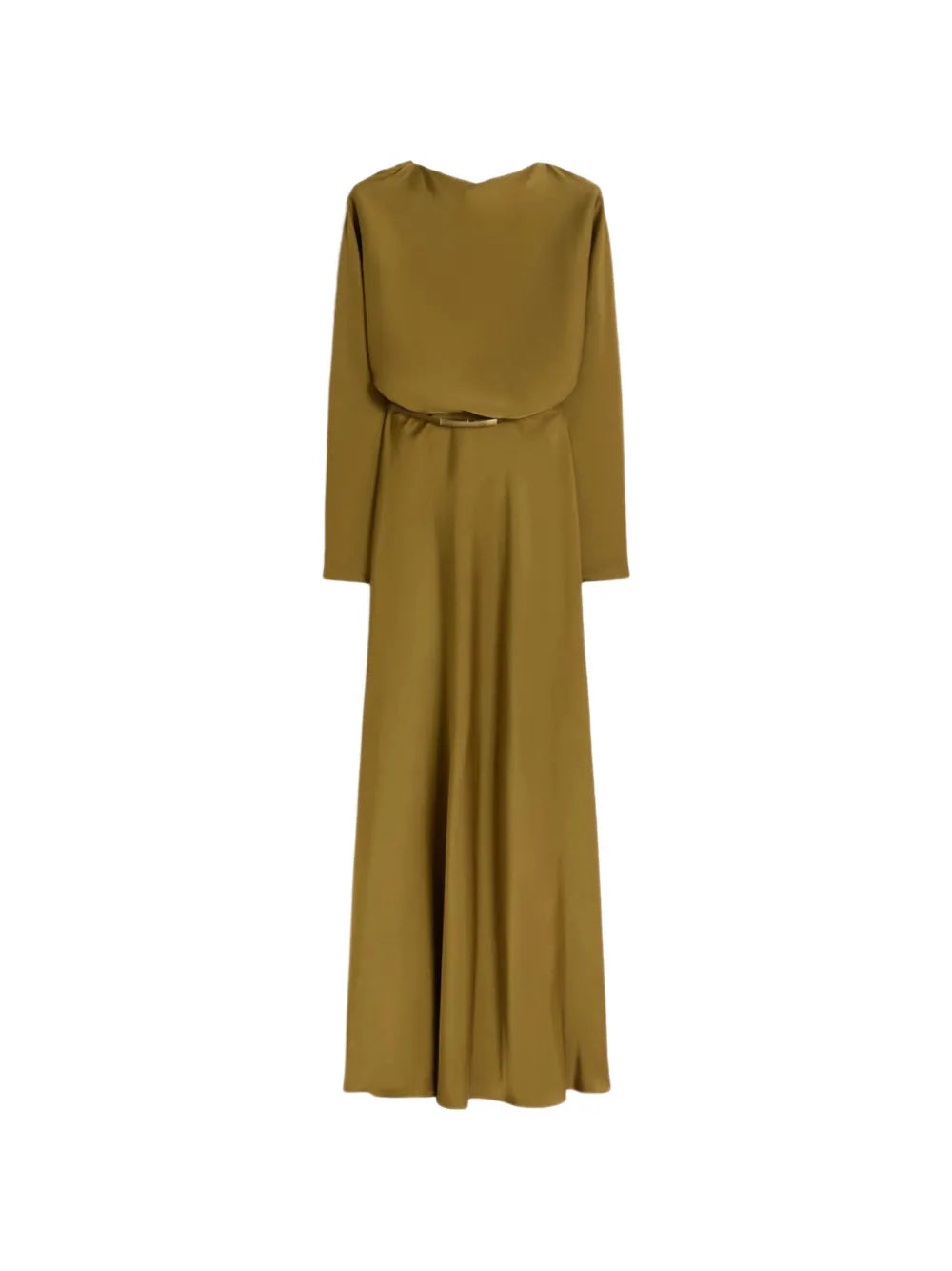 Max Mara Satin Belted Maxi Dress