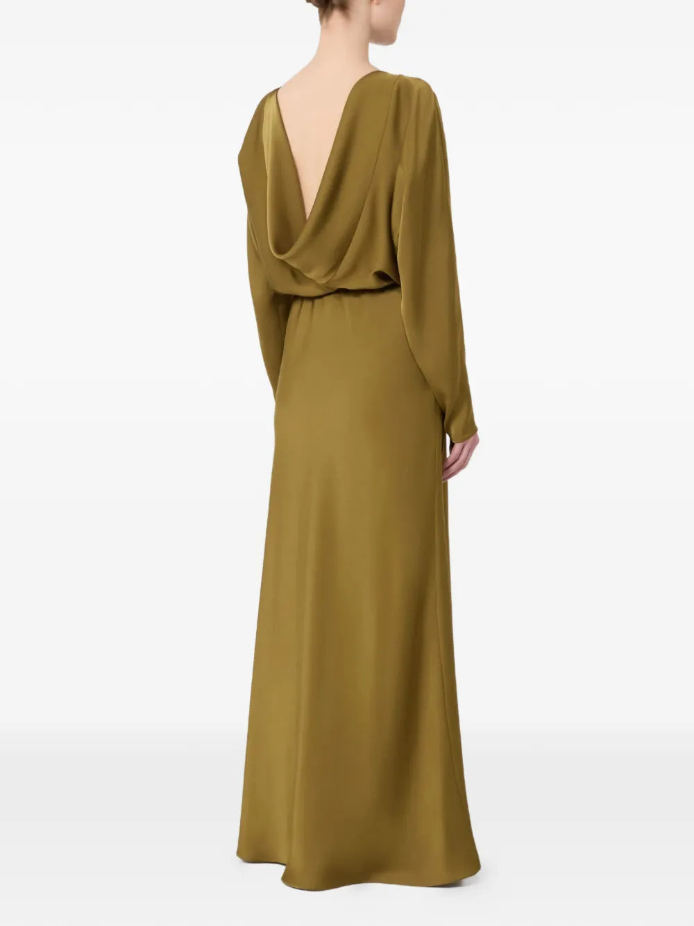 Max Mara Satin Belted Maxi Dress