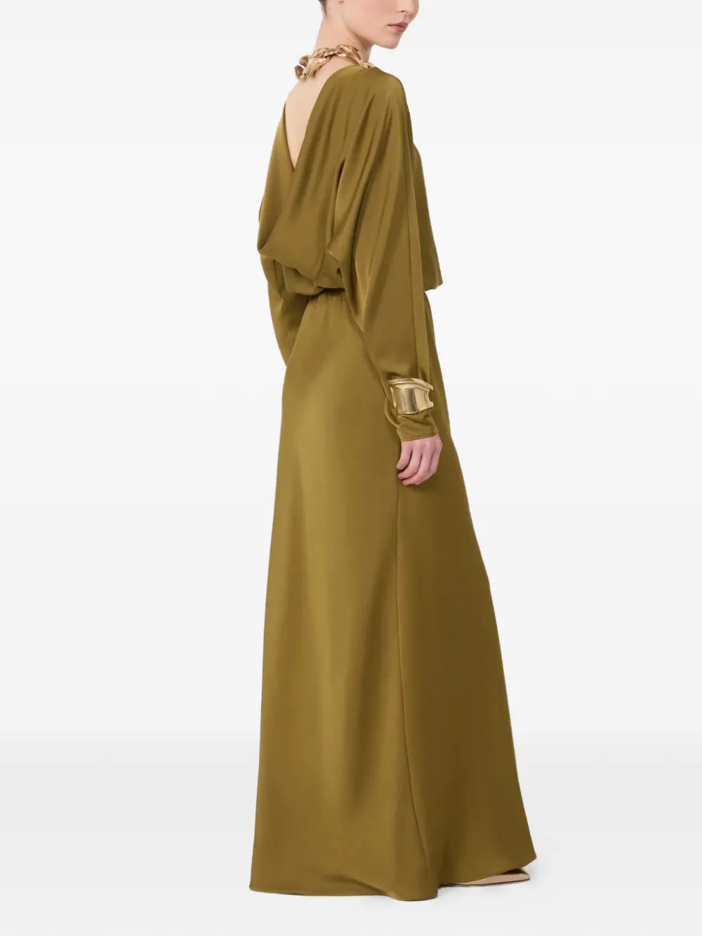 Max Mara Satin Belted Maxi Dress