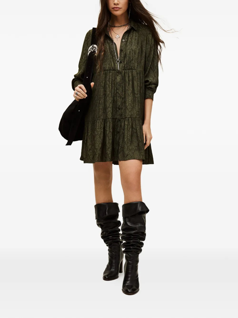 Bash Rosyna Snake Pattern Mini Dress