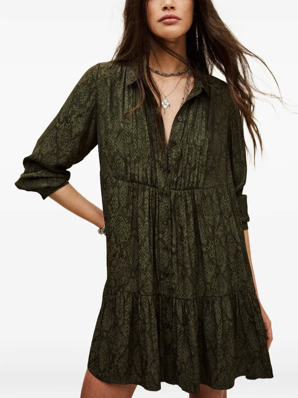 Bash Rosyna Snake Pattern Mini Dress