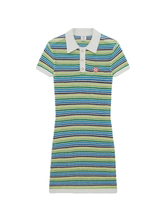 Casablanca Striped Collared Mini Dress