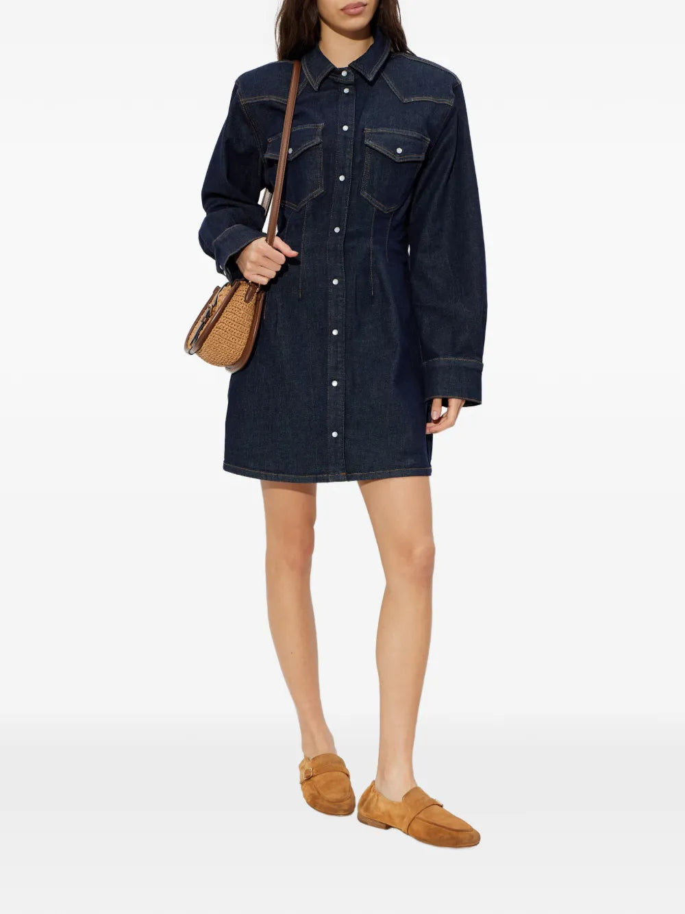 Gestuz Long Sleeved Chest Pocket Mini Dress