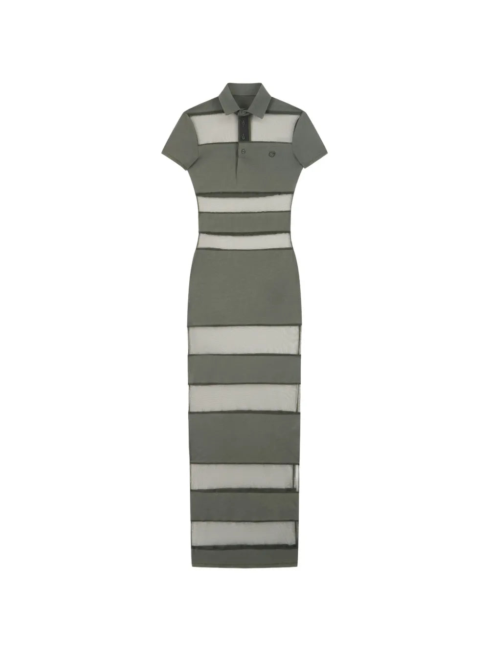 Coperni Maxi Sheer Striped Polo Dress