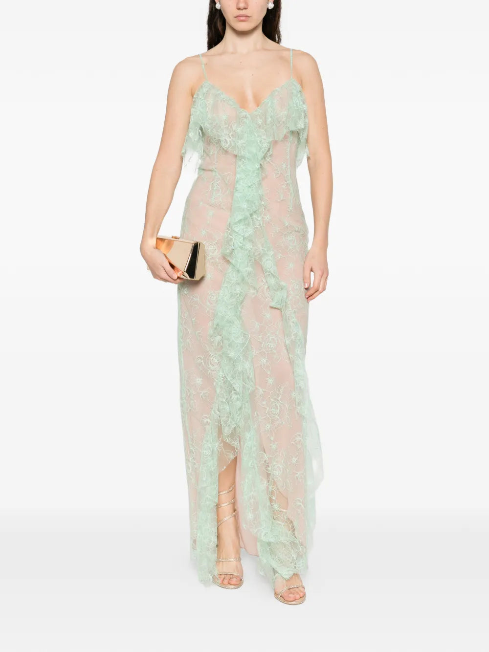 Blumarine Floral Lace Maxi Dress