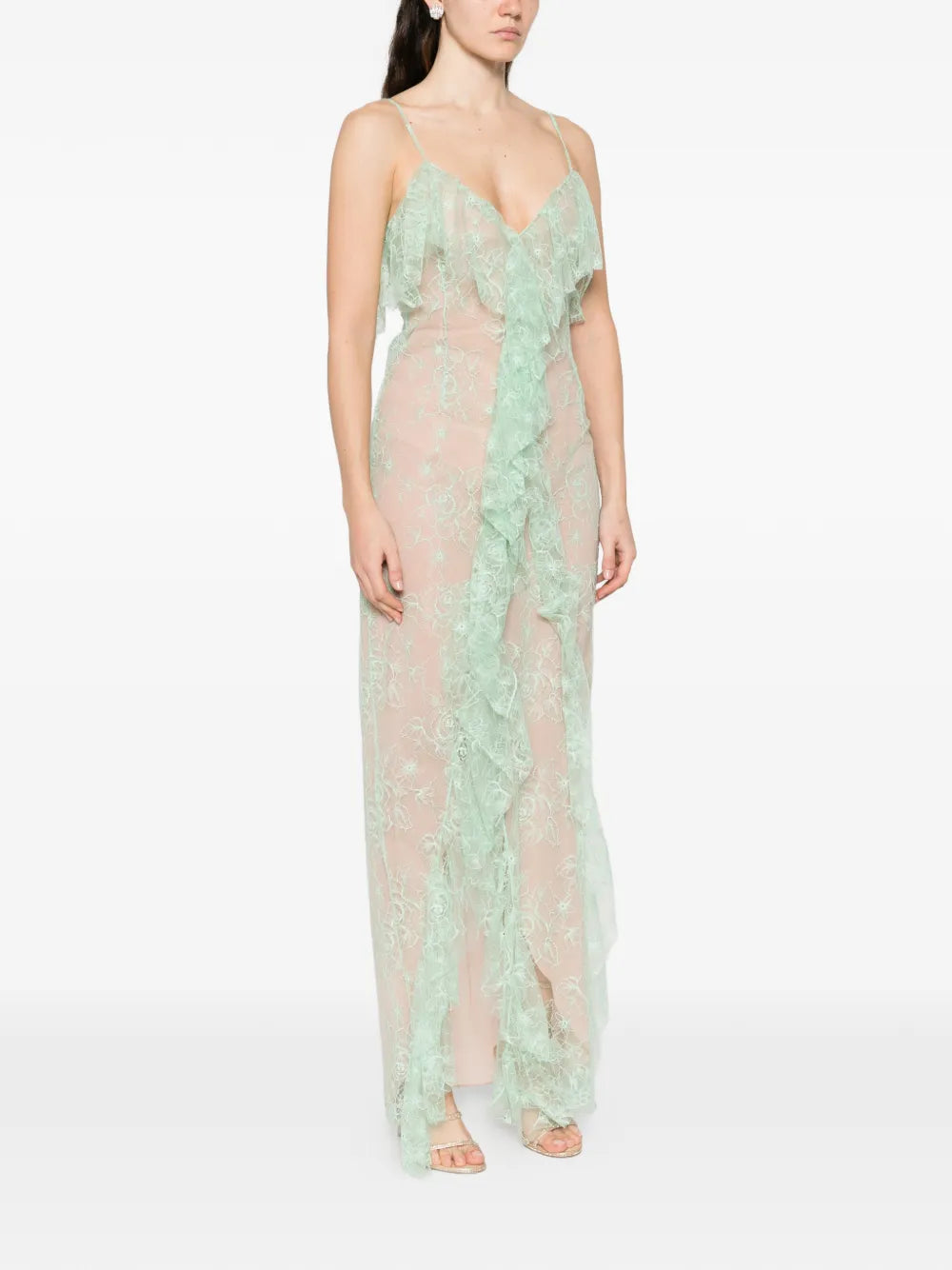 Blumarine Floral Lace Maxi Dress