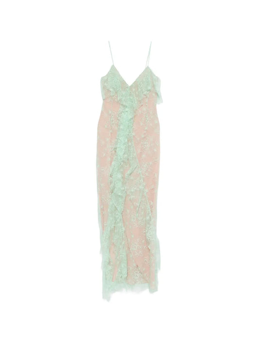 Blumarine Floral Lace Maxi Dress