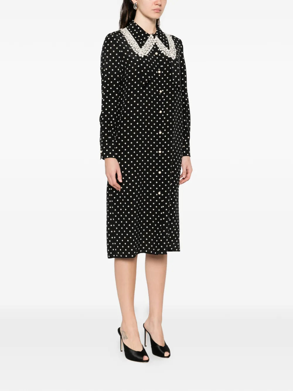 Valentino Garavani Polka Dot Midi Shirt Dress
