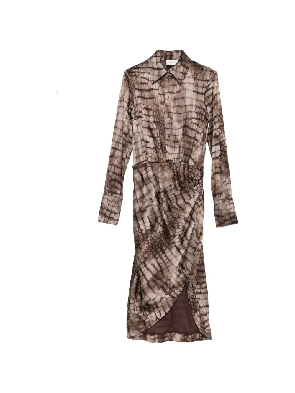 Elisabetta Franchi Collared Patterned Midi Dress