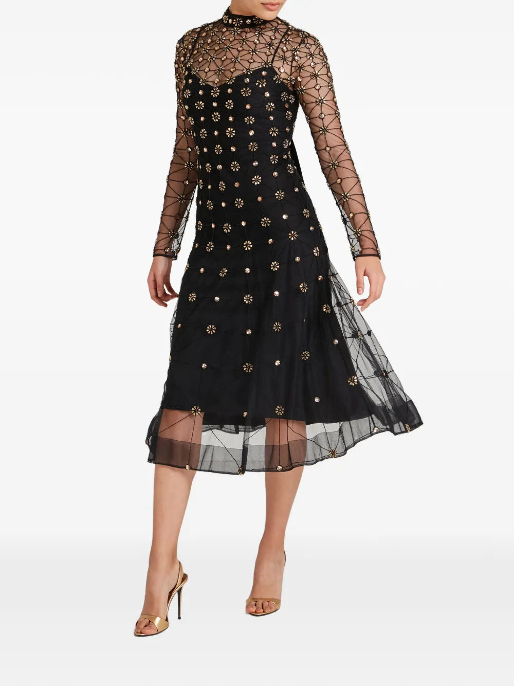 Temperley London Crystals Embellished Midi Dress