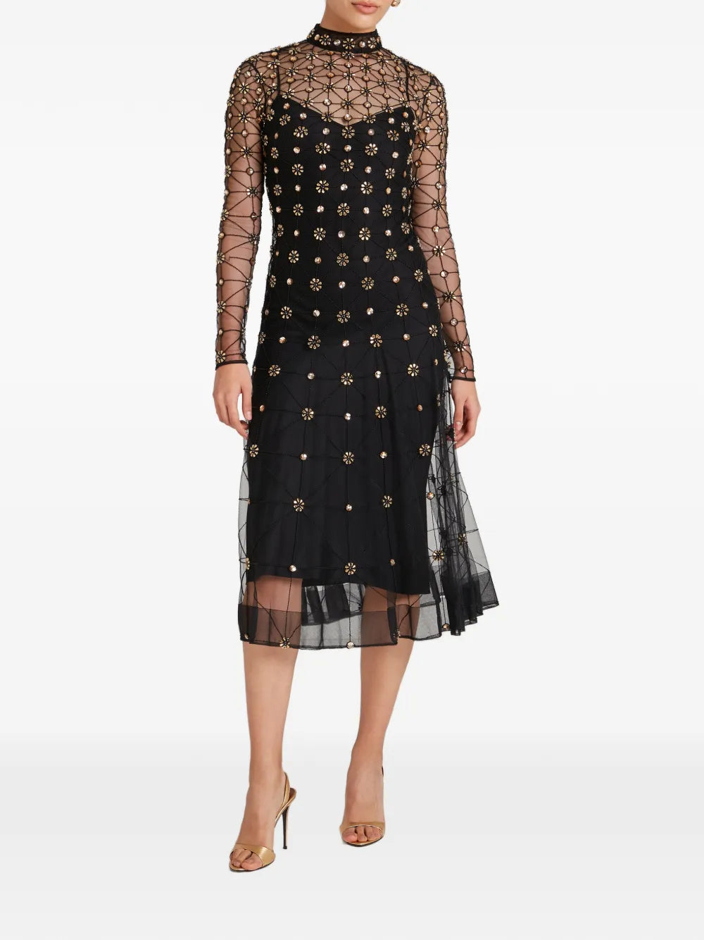 Temperley London Crystals Embellished Midi Dress